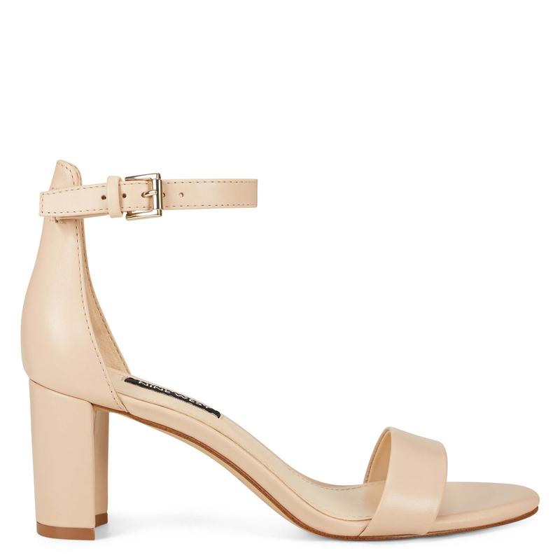 Pruce Ankle Strap Block Heel Sandals - Nine West Clearance - Click Image to Close