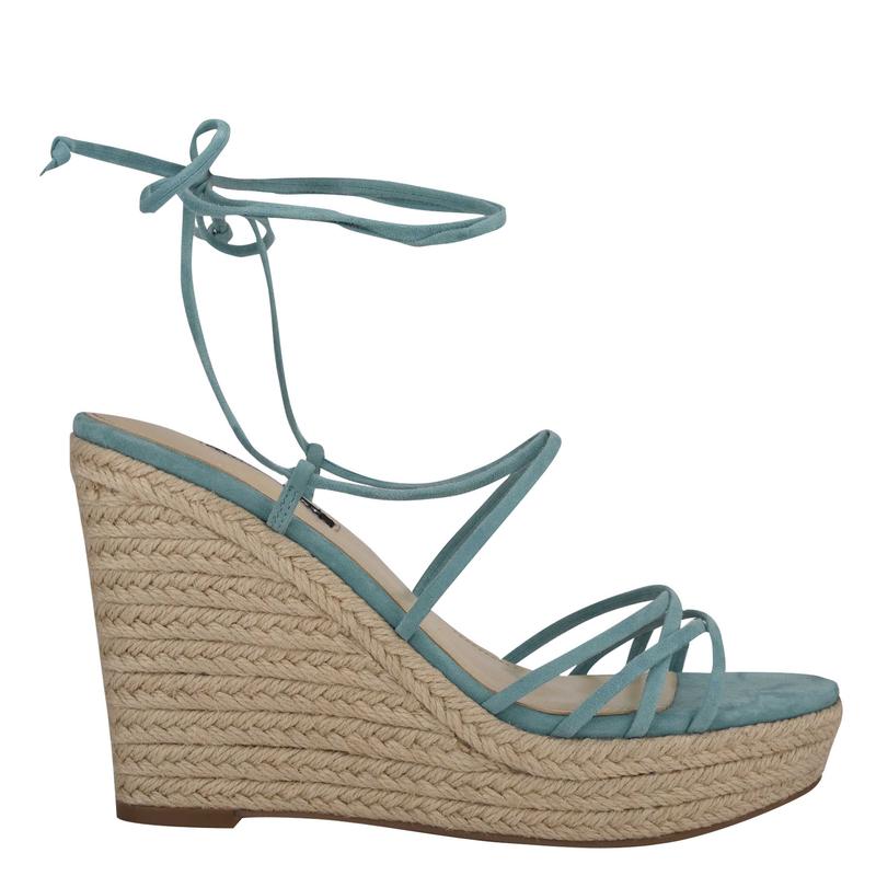 Havefun Ankle Wrap Espadrille Wedge Sandals - Nine West Clearance - Click Image to Close