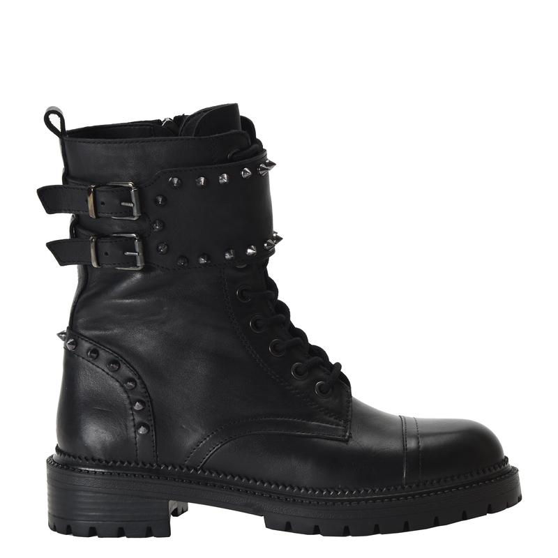 Collie Studded Combat Lug Sole Boots - Nine West Clearance - Click Image to Close