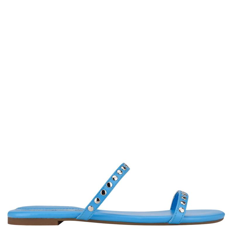 Brandie Flat Studded Slide Sandals - Nine West Clearance